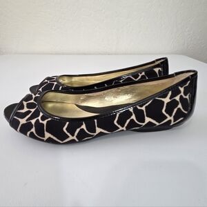 Bandalino Giraffe Print Peep-Toe Flats